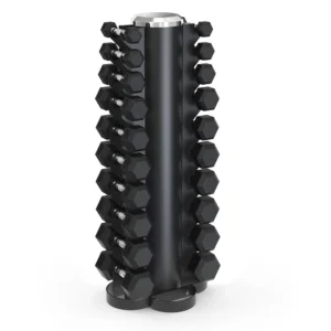 Torre com Halteres Sextavado Emborrachado de 1 a 10KG